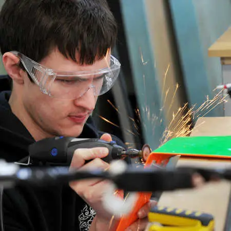 Aerospace student working on aviation project