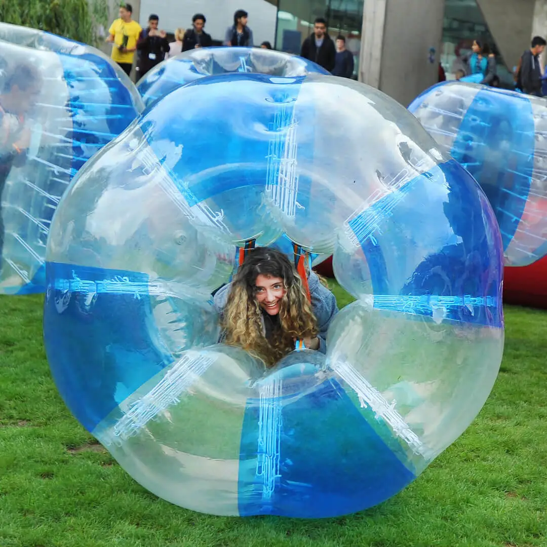 Freshers week zorbing activity on campus