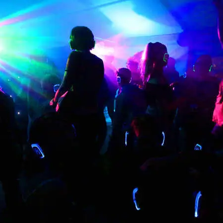 Students enjoying nightlife.