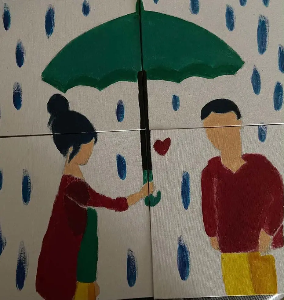 painting called A resilient mother by Rathigga Pushparajah