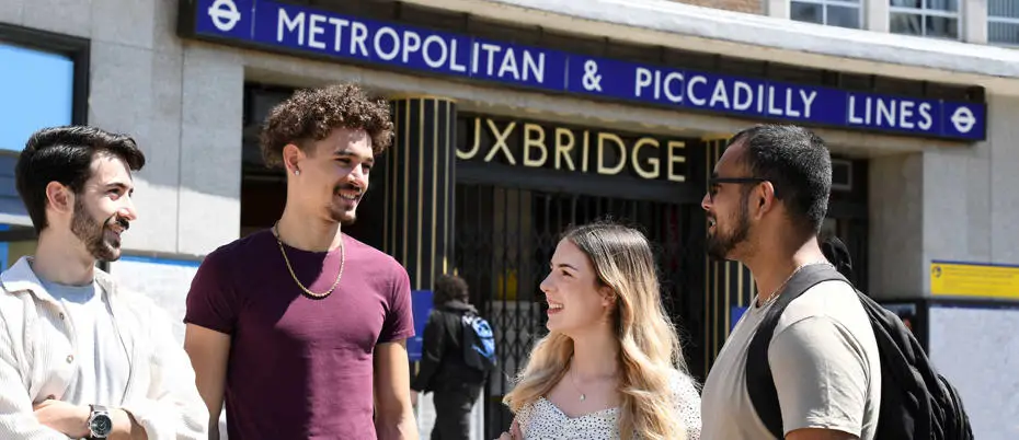 Students travelling on campus